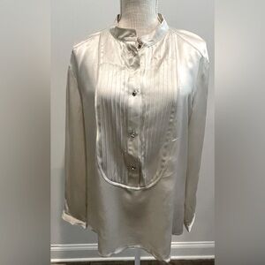 LILIU Elegant Gray Silk Blouse
